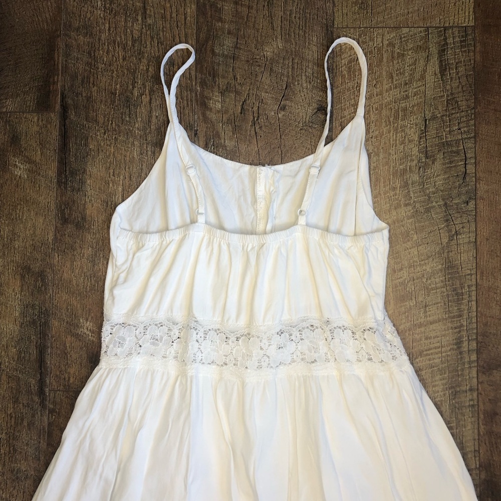 Hekka Women’s Lace Button Up Spaghetti Strap Boho Maxi Dress White L - Picture 6 of 6